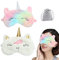 Lot de 2 masques de sommeil licorne mignons en peluche douce pour les yeux pour femmes, filles et enfants