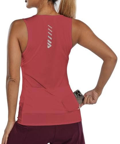 Fahrradtrikot Damen äRmellos,Radsport-Westen Atmungsaktiv Rennrad Trikot Rot L