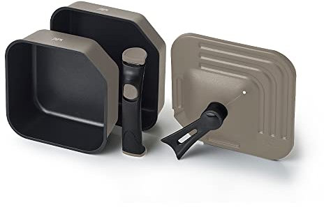 Doshisha Square Frying Pan, Sutto, Set of 4, Removable, Induction Compatible, Gray, Deep