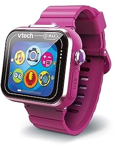 VTech - KidiZoom SmartWatch Max Rose Framboise, Montre Digitale Enfant, Photo, Selfie, Vidéo, Écran Tactile Horizontal, Jouet High-Tech, Cadeau Enfant et Ado de 5 Ans à 14 Ans - Contenu en Français