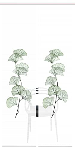 VISION S 080770 Berto Schiebegardine, halbtransparent, Bambus-Optik, 260x60 cm, Farbe:Salbei, Größe:260 x 60 cm, Anzahl:1x