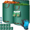 KESSER® Gartensack 9X 272L Set Laubsack Gartenabfallsack inkl. Handschuhe - Selbststehend 4 Griffe Stabil Robust & Faltbar - Laubsäcke Rasenschnitt Gartensäcke für Gartenabfälle Grünschnitt Grün