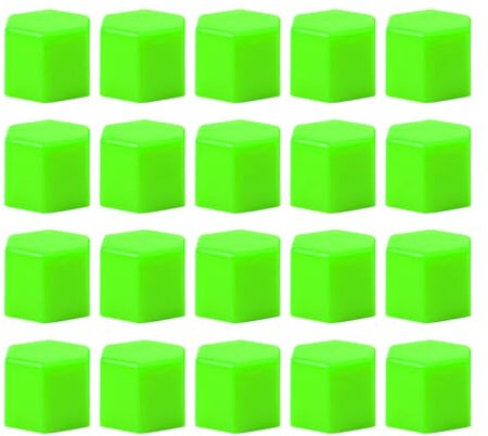 JNNJ 20 Stück Auto Radbolzenkappen, Auto Radmutter Schraube Hex Schutzkappen Aus Silikon, 17mm Auto-Universal-Sechskant-Reifenmutter-Abdeckungen, Glow-in-The-Dark Radschraubenkappen(Grün)