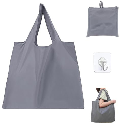 SwirlColor Einkaufstasche Faltbar, Groß, Wiederverwendbar, Wasserdicht, Grau