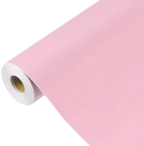 sourcing map 1500 x 60cm Powder Pink Wallpaper, Peel and Stick Wallpaper, Powder Pink Contact Paper Solid Color Vinyl Self-Adhesive Wall Paper Decorative for Wall Covering