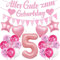 Deko Luftballon 5. Geburtstag Mädchen - Rosa 5 Geburtstag Deko, Alles Gute zum Geburtstag Banner, Zahl Ballon 5, Konfetti Luftballons, Partydeko für Mädchen zum 5