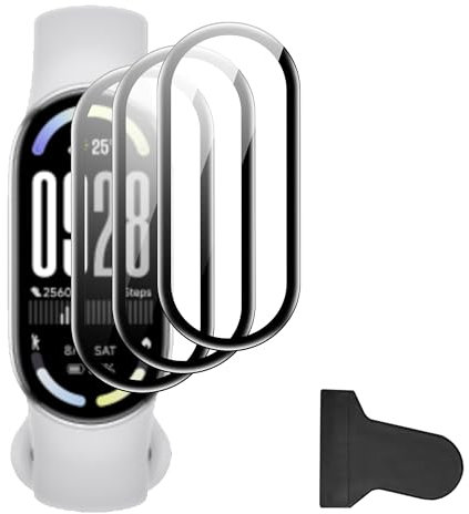 Fitudoos [3 Pack Cristal Templado Protector de Pantalla para Xiaomi MI Smart Band 10, ultrafino, resistente a los arañazos, resistente a los golpes, protector de pantalla ultra transparente.