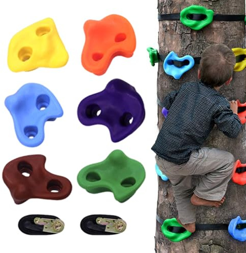 Escalada en Árbol para Niños - Presas de Escalada Infantiles,Juego De Escalones para Práctica Equipo Exterior Jardín Hogar