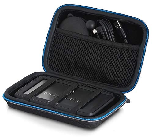 Wicked Chili Borsa Antiurto Navi Case AntiShock Compatibile con Tomtom Start Go, Via, Trucker, Rider e Navigatore 4,3-5 Pollici (Max.: 15 x 10 x 4,5 cm/vano per Cavo di Ricarica) Nero