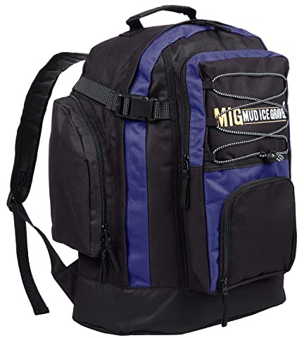 MIG - Mud Ice Gravel Mens Lightweight Backpack Rucksack Bag - TRAVEL WORK LEISURE CAMPING SCHOOL (Black & Navy)