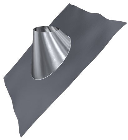 MK Schornstein, Dachdurchführung 35°-50°, Edelstahl, Bleikragen, Lochdurchmesser 160 mm (DW 80) Edelstahl matt Keine Farbe wählbar