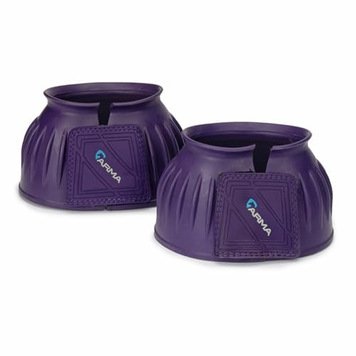 Shires Arma Overreach Bell Boots - 6mm Rubber Shock Absorbing Double Touch-Close - Multiple Sizes Purple/X-Full