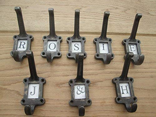 Ironmongery World® Rahmen aus Gusseisen Label, hat & Kleiderhaken Aufhängen Utility Haken (H)