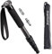 mantona Pro One Monopod Made of Ultralight Carbon Black, Tripod Height Adjustable from 44 cm to 165 cm, Practical Foam Coating & Hand Strap, Compact & Durable with Accessories