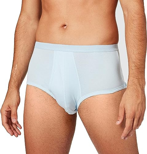 Eminence Men's Pure Cotton High Waist Open Brief, Blue, D 8 / US XXL / UK 40 /FR 6