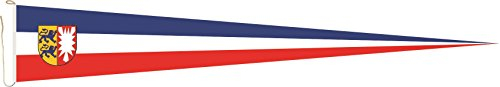 U24 Langwimpel Schleswig - Holstein mit Wappen Fahne Flagge Wimpel 150 x 40 cm Premiumqualität