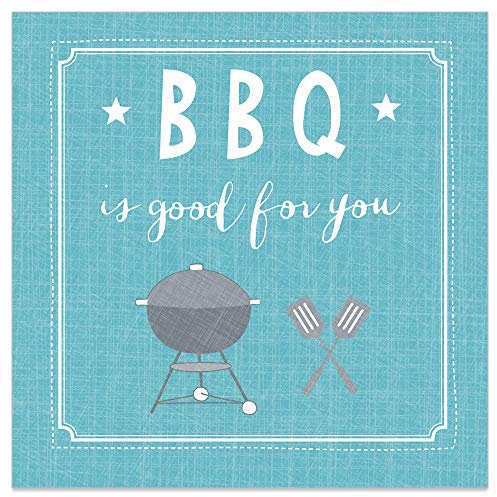 ARTEBENE Servietten /33X33/ BBQ is good for you Barbeque Grillen Blau