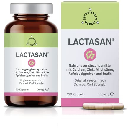 Lactasan | Darmsanierung zur natürlichen Regulation und Vorbereitung der Darmflora | Darmkur für einen ausgeglichenen Darm | 120 Kapseln (100,6 g) | Vegan | Made in Germany