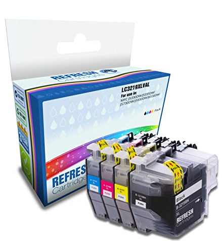 Refresh Cartridges Full Set of 4 Compatible Ink Cartridge Replacement for Brother LC3217 / LC3219XL High Capacity (LC3219XLVALBP)