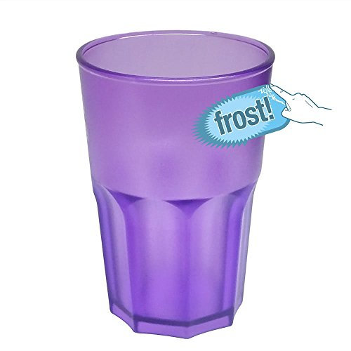 DoimoFlair Hard Plastic Cocktail Glass Cocktail Cups Plastic Purple Frost Look 40 cl Set of 5