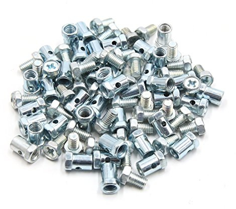 sourcing map Vis De Câble De Frein pour Mini Classique 40pc | Diamètre 5mm, Hauteur 12mm, Trou 2.5mm, Matériau Métal, Pour Raccord Sans Goût, Usage Réparation Câble Frein