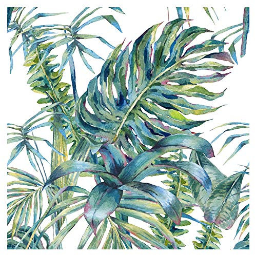 murando Vlies Tapete Tropische Blätter Monstera - Deko Panel Fototapete Wanddeko 10 m Tapetenrolle Mustertapete Wandtapete modern design Dekoration - grün weiß b-A-0369-j-a