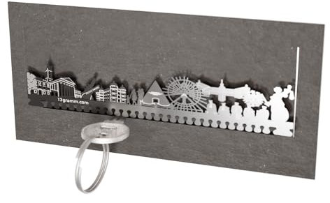 13gramm Karlsruhe Skyline Schlüsselbrett - Stilvolles und praktisches Wohn-Accessoire für Karlsruhe-Fans - Platzsparende Schlüssel-Aufbewahrung