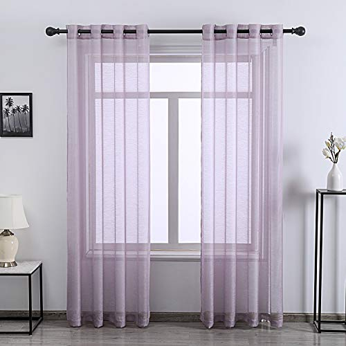 DONREN 243,8 cm lang, durchsichtige Vorhänge für Schlafzimmer, luxuriös, weich, langlebig, Ösen, 2 Paneele, Lavender Purple