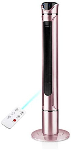 CGF-Pedestal Fans Oscillating Cooling Tower Fan Air Conditioner, 3 Speed 3 Wind Mode Swing Head Rotating Oscillation Silent Tower Fan, 7.5 Hour Timer and Remote Control, 50W, White, Rose Gold, Gold