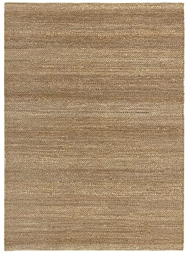 HAMID - Juteteppich,Giralda Teppich 100% Natürliche Jutefaser Handgewebt, Weicher Teppich und Hohe Festigkeit, Wohnzimmer, Esszimmer, Schlafzimmer, Flurteppich - Natürlich (300x250cm)