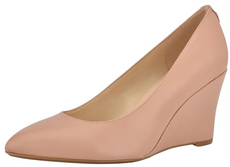 Nine West® Cal9X9 Wedges for Women – Leather Upper – Man-Made Lining and Outsole – Slip-On Natural 9.5 M