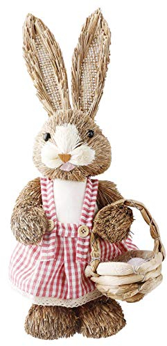 VKTY Straw Easter Bunny Standing Bunny Standing Straw Rabbit Easter Simulation Rabbit for Easter Home Decor Easter Gift
