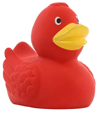 Schnabels Naturkautschuk-Ente (rot) - Ente aus nachwachsenden und natürlichen Rohstoff - nachhaltiges Geschenk für Baby Kinder Freunde - Spielzeug Quietsche-Ente Deko Badewanne