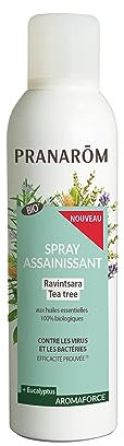 PRANARÔM - Aromaforce - Spray Assainissant Aux Huiles Essentielles Bio - Ravintsara Et Tea Tree - Assainit Et Purifie L'Air - 150 ml