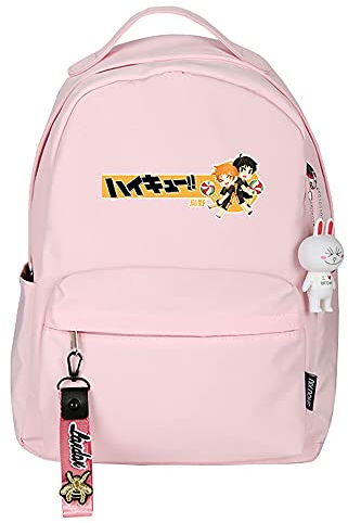 Haikyuu Anime Schulranzen Rucksack Kageyama Tobio Hinata Shoyo Rucksack Casual Outdoor Reisen Tagesrucksack Laptop Tasche für Teenager Jungen Mädchen