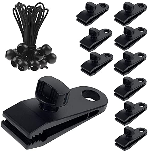 Nuyoah Attache Bache Piscine Pince pour Bache Clip de Tente Pince de Fixation pour Tente 10pcs avec 10 Tendeur Bache pour Bâches Auvents Camping Couvertures de Voiture (20)
