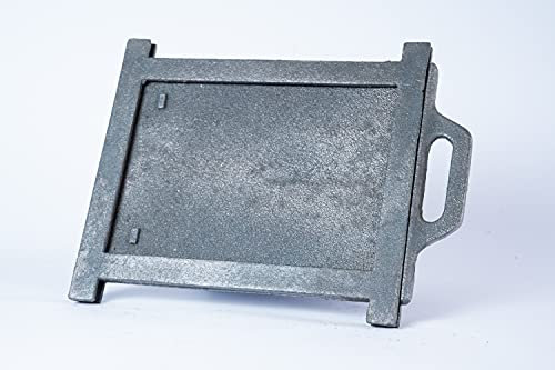 SEZAM Drosselschieber zur Luftregulierung aus Gusseisen, Rauchgasdrosselung, Kaminschieber - für Pizzaofen - Brotofen - Steinofen - Holzofen, 32 x 1,7 x 25,5 cm, ohne Bemalung