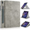 Xuanbeier Funda Giratoria Compatible con Samsung Galaxy Tab A8 10,5 SM-X200 X205 Tableta 2021 Carcasa con Portalápices y Auto-Sueño/Estela,Gris