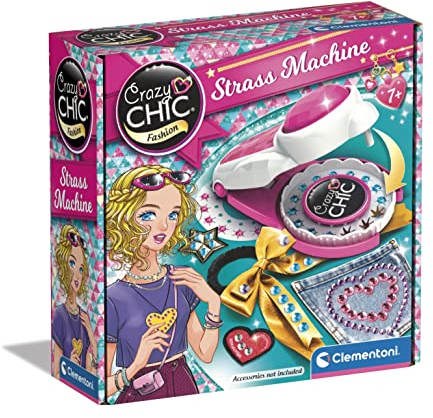 Clementoni Crazy Chic Strass-Maschine - Strassstein-Applikator mit Edelsteinen in 3 Farben - Kreativ-Spielzeug für Kinder ab 7 Jahren, 18692