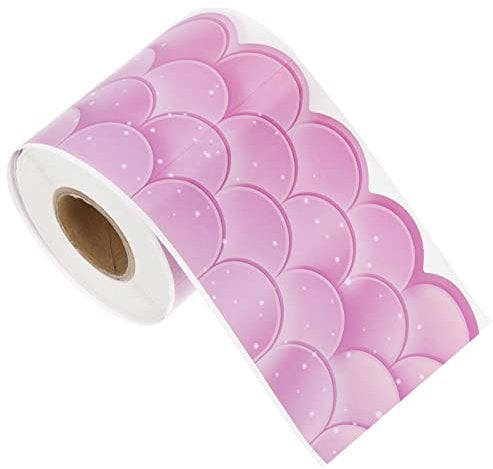 FOMIYES Aufkleber Bordüre Selbstklebend Gewellter Rand Lila Welle Bordüren 20 Meter Papier Dekoband DIY für Tafel Kreidetafel Nachricht Board Klassenzimmer ?bel Schrank Dekoration