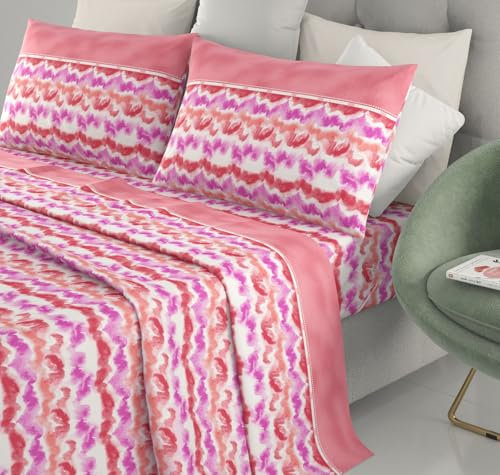 Lingerie Shop Lenzuola Set Completo Letto Cotone 1 Piazza e Mezzo Sotto Sopra + Omaggio Federa Fantasia Vari Modelli (Fantasia 2)