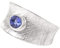 Facettierter Tansanit Silber Ring. Größe 58