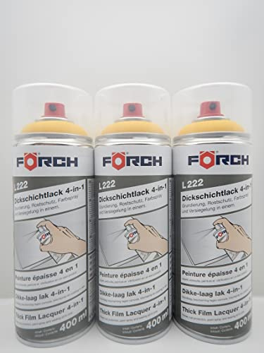 Förch 4 in 1 RAL 1003 SIGNALGELB GELB DICKSCHICHTLACK LACK SPRAY SPRAYDOSE 400ML (3)