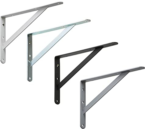 BRESKO Schwerlastträger Schwerlastkonsole Regalhalter Regalwinkel Regalträger Schwerlast Wandträger 2 Stück (Schwarz, 300x200x30 mm)