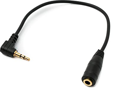System-S Cavo audio 15 cm stereo AUX jack 2,5 mm maschio a 3,5 mm femmina angolo nero
