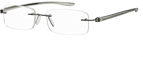 Eyekepper Lesegräte Kleine Linse Randlos Lesebrille Herren und Damen Grau +1.25