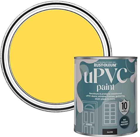 Rust-Oleum Yellow uPVC Door and Window Paint In Gloss Finish - Lemon Sorbet 750ml