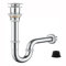 Waschbecken Sifon Siphon Ablaufgarnitur Pop Up Ablaufventil Abfluss Überlauf Siphon Universal für Waschbecken & Waschtisch - Abflussgarnitur passgenau (Ablaufgarnitur mit Silbrig Ohne Überlauf)