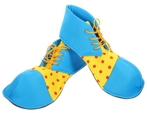 Clownschuhe für Erwachsene, Herren, Damen, lustiges Kostüm, Zubehör, runder Kopf, Schuhe, Abschlussball, Requisiten, Halloween (blau + gelb)