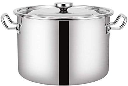 OQHAIR Olla Multiusos Grande, Profunda, de Acero Inoxidable, para inducción, Cacerola (40 x 25 cm (32 L))